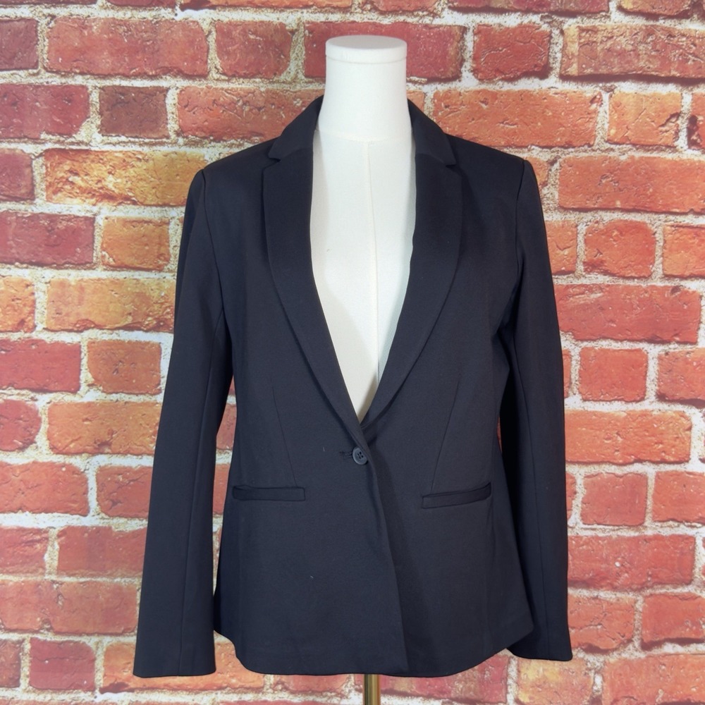 Old Navy Women's Small Black Blazer Jacket‎ Stretch Ponte Classic Career EUC